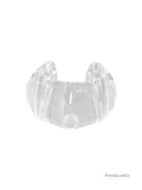 Handmade Faceted Clear Acrylic Cuff Bracelet Open-Ended Medium/Large